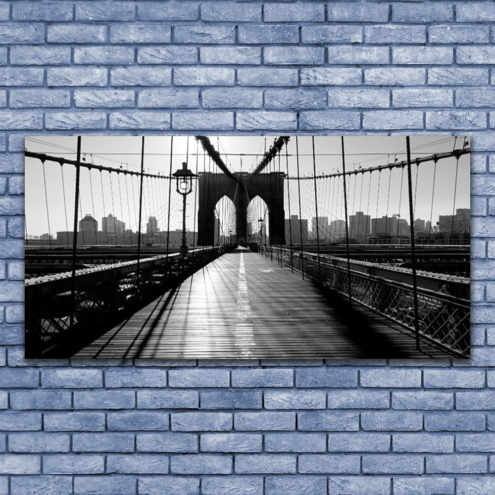Image de pont sous verre 140x70 cm pour illuminer un mur sombre et moderniser un salon
