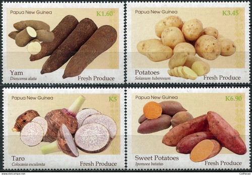 Papua New Guinea 2019 - Fresh Produce, Fruit & Vegetables - Set of 4 - MNH