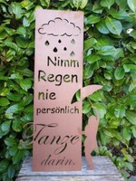 Edelrost Gedichttafel Regen Spruchschild Gedichttafel Gartendeko Metall Rostdeko