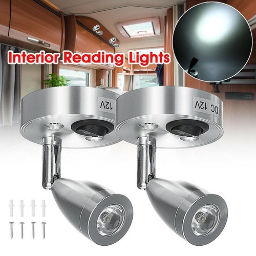 12V LED Spot Reading Light Switch Camper Van For Boat Motorhome*.