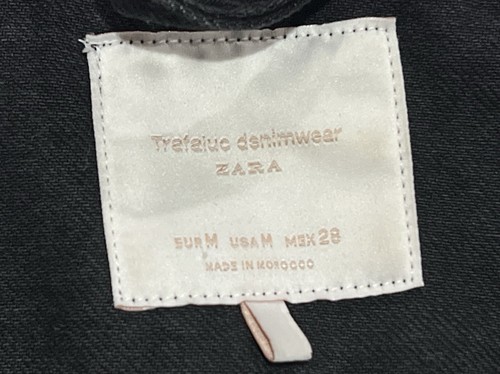 Zara Black Cotton Distressed Denim Oversized Jean Jacket Womens M - 第 5/11 張圖片