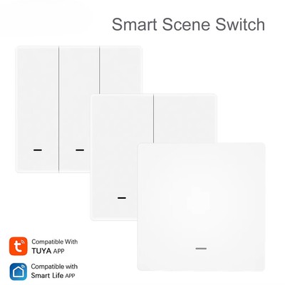 Smart Scene Button Switch 1/2/3 Gang Smart Home Wireless Push Remote Controller