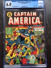 CAPTAIN AMERICA COMICS #12 CGC FN 6.0; OW-W; ¡portada clásica de Pygmies of Terror!