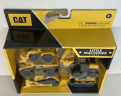 CatToysOfficial Little Machines – 5 Engins CAT Miniatures – Camion-benne, Chargeuse, Bulldozer, Excavatrice Et Rétrocaveuse (7,5 Cm)
