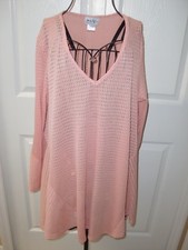 Women"JORDAN TAYLOR"Pink Multi Blends Made in USA Tunic Blouse/Top size L~CUTE!