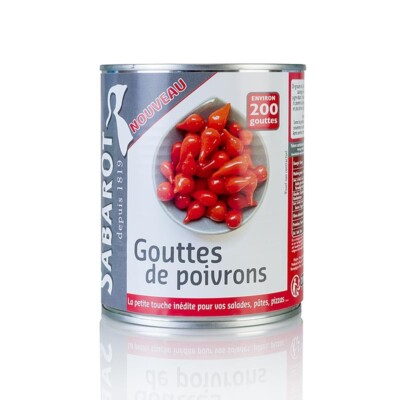 Paprikatropfen, rot, Sweety Drops, ''Gouttes de Poivron'', 793 g, ATG: 325 g