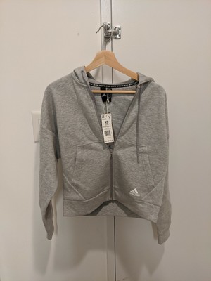 adidas three stripes hoodie grey