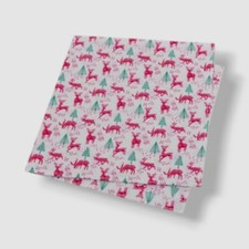 Tommy Hilfiger Men's White Conversational Holiday Festive Silk Pocket Square