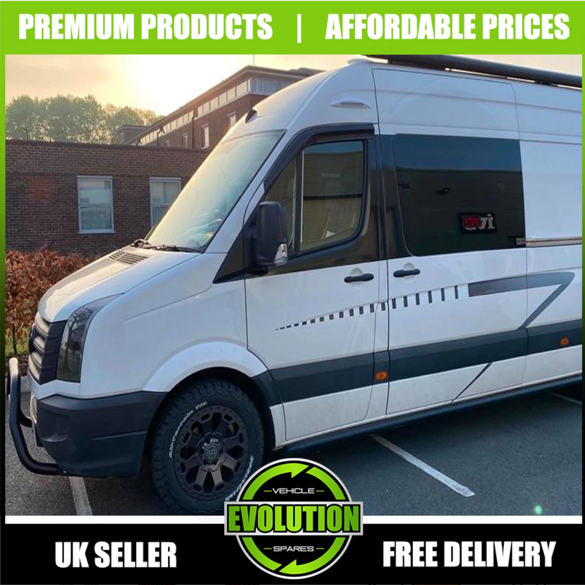WIND RAIN SMOKE DEFLECTORS VOLKSWAGEN CRAFTER 2006 2017 VISORS