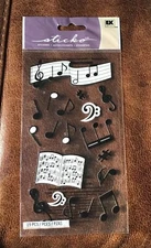 STICKO THEMED SCRAPBOOK STICKERS SILHOUETTE MUSICAL NOTES *
