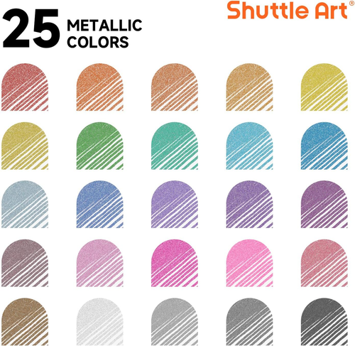 50 Pack Metallic Gel Pens, 25 Metallic Gel Pens Set with 25 Refills Perfect for - Picture 2 of 12