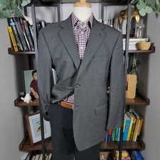 Stafford Men's Sport Coat Blazer Two Button Multi Color Houndstooth Wool 46R