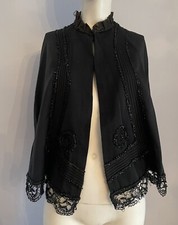 1800 s Vintage Edwardian Woman s Cape With Beading And Lace
