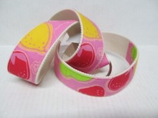 Lilly Pulitzer pink belt w/ colorful fruit Cotton on canvas SML D ring Adj