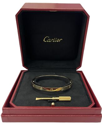 Cartier Love Bangle Yellow Gold Size 19 with Box | eBay