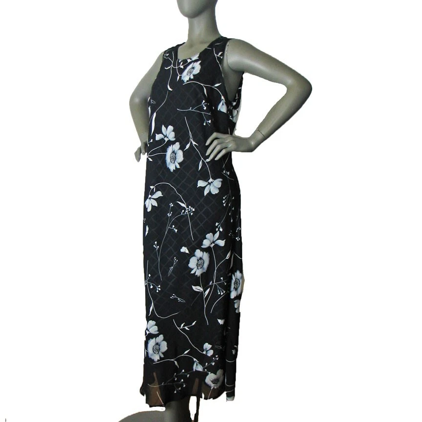 Vestido Mme Gabrielle Talla 16, 2 Capas Poli Floral con Rejilla Base Antiarrugas Foto 2 de 4