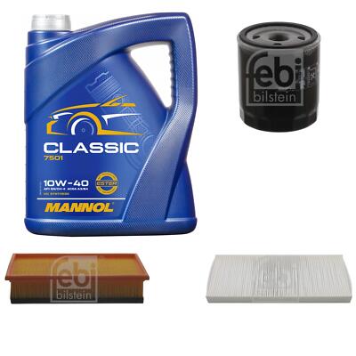 FEBI BILSTEIN Inspektionspaket 5L MANNOL Classic 10W-40 für Lancia Phedra 179