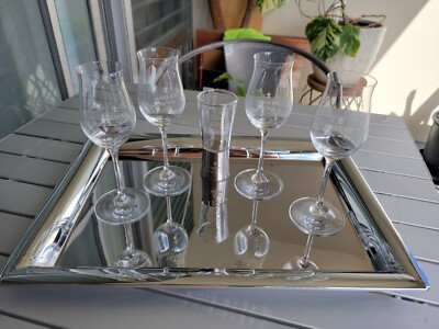 🌟LOUIS XIII REMY MARTIN COGNAC Tray Jigger 4 Glasses Set Red Gift