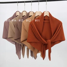 Chiffon Square Scarf Pleated Hijabs Headscarves Muslim Women Shawls Wraps Turban