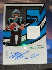 2022 Matt Corral Immaculate Emerald FOTL RPA (dual patch) 5/18 Panthers RC SSP