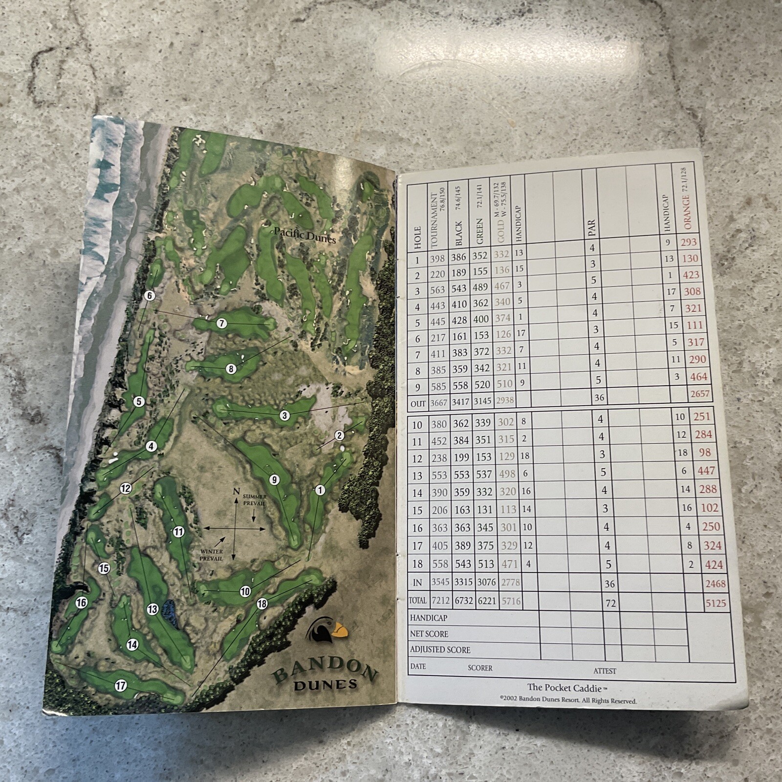 Bandon Dunes Golf Resort Golf Course Yardage Guide Book eBay