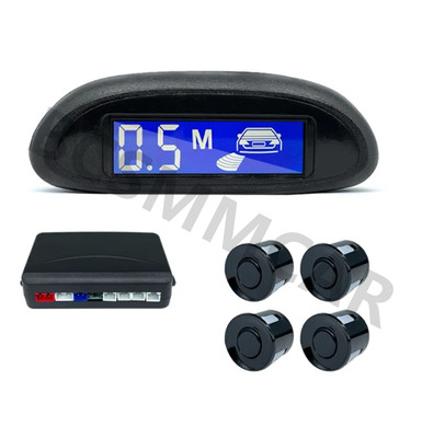 4Pcs Parking Sensors Car Backup Reverse Radar System KMH HUD Head Up Display