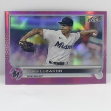2022 Topps Chrome Baseball Jesus Luzardo Base #112 Pink Refractor
