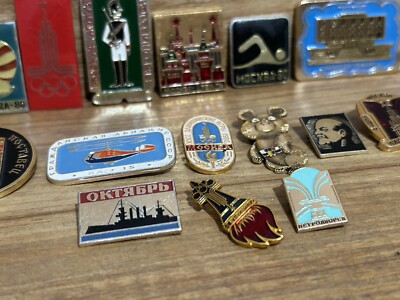Russia USSR Pin Lot Vintage 80s (22 TOTAL) Soviet Union Russian Moscow Olympics
