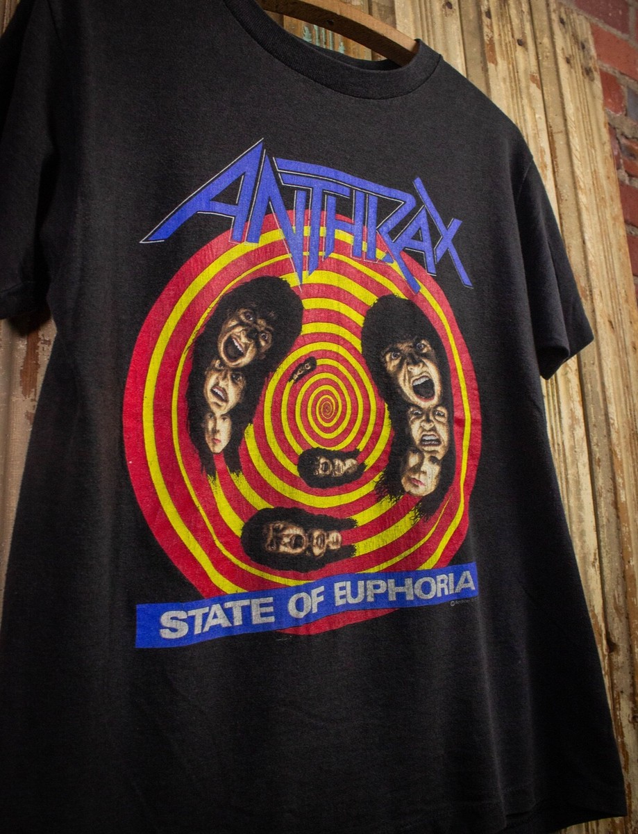 Vintage Anthrax State of Euphoria Concert T Shirt 1988-89 Black
