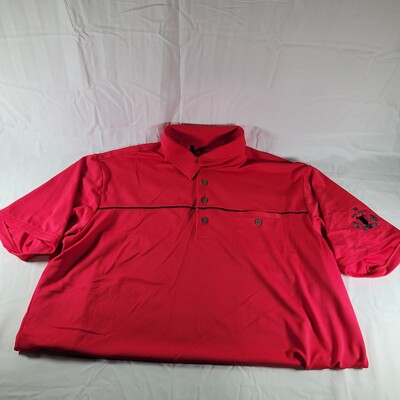 Adidas Golf Polo Shirt Men Large Salmon Pink Short Sleeve ''The Bag Drop 2012''