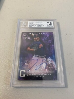 2016 Bowman Inception JUSTUS SHEFFIELD ''PROSPECT AUTOGRAPH'' On-Card Auto #PA-JSH