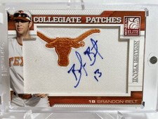 2009 Elite Brandon Belt Texas Longhorns SF Giants Patch Auto #18/125