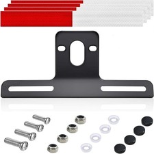 Steel Heavy Duty License Plate Holder Bracket and Light Mount for Black