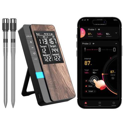 AI Smart Wireless Meat Thermometer, 10X Enhanced Signal and Stability, with 2 Pr