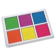 Colorations Jumbo 6 Neon Color Washable Stamp Pad for Kids, Non-Toxic,