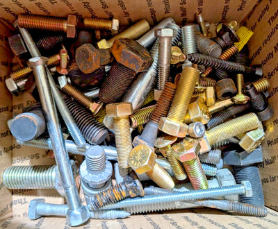 50 LB Bulk Mixed Fastener Lot Grade 8 10 Nuts Bolts Washers Large NEW Old Stock