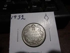 1932 - Canada - 25 cent coin - silver Canadian quarter