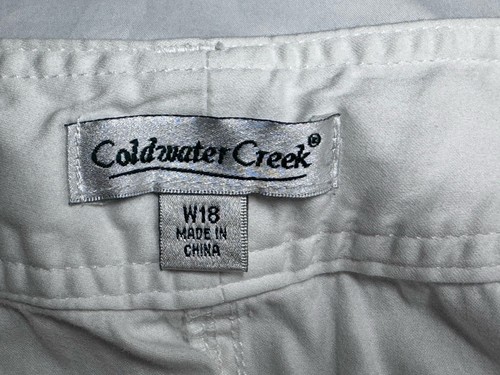 ColdWater Creek Womens White Pants Floral Wide Leg Size 18W - Picture 6 of 11