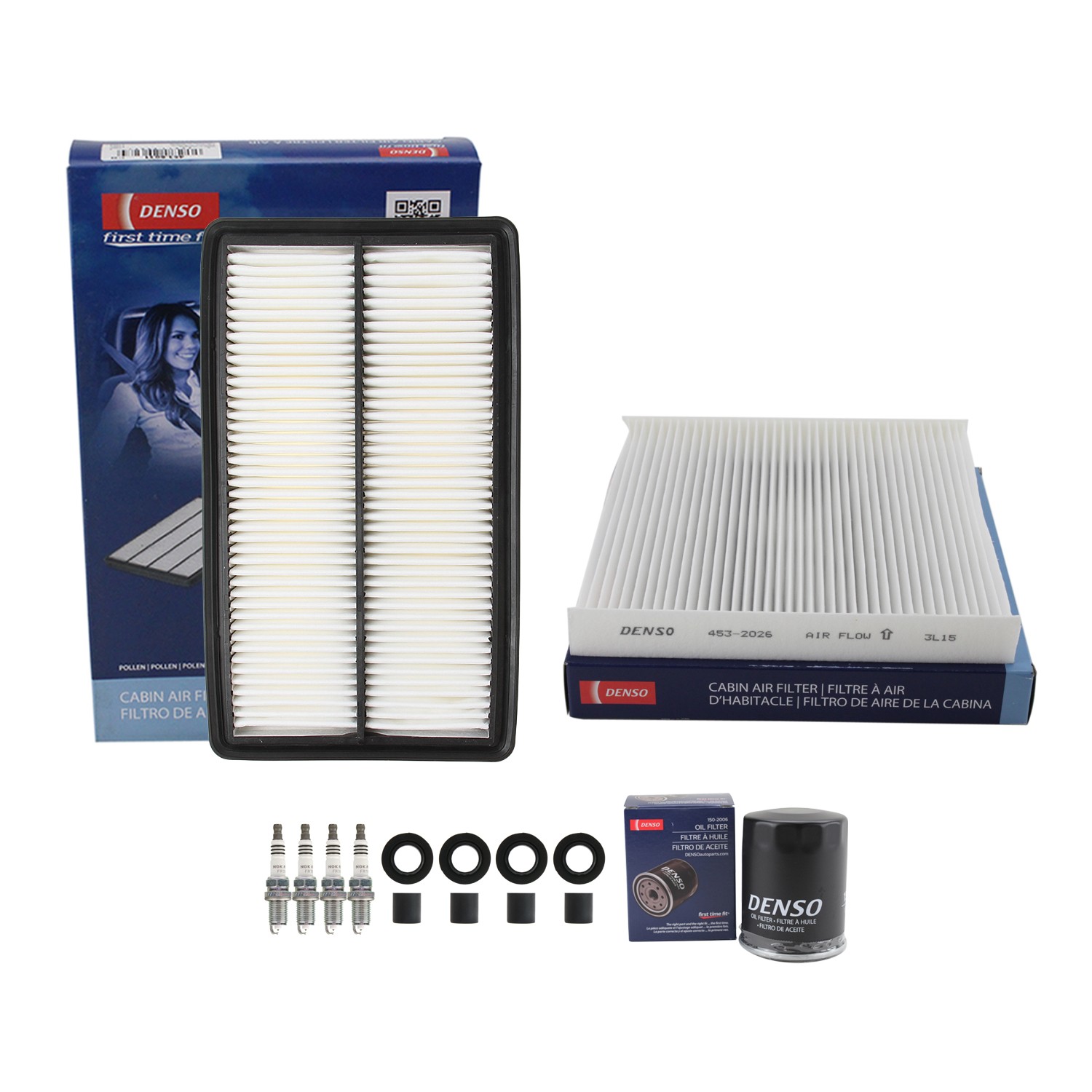 Denso Tune Up Kit NGK 4 Spark Plugs  Boots Kit for Civic 2.0L L4 Manual K20Z3