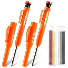 2 Pack Carpenter Pencil with Sharpener Mechanical Pencils Set with 14 Refills...