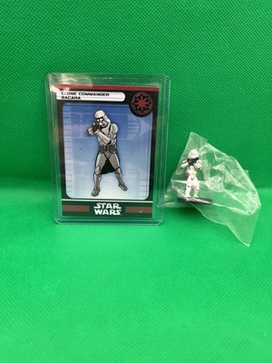 WOTC Star Wars Miniatures COTF Clone Commander Bacara 21/60 with Card