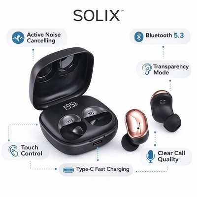 Solix SL-400 Bluetooth Kopfhörer In Ear True Wireless Headset ANC Noise Cancelli