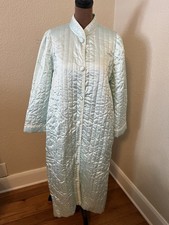 Vintage Miss Elaine Quilted Robe Light Blue Size Small Granny Core