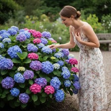 50 Hydrangea Flower Seeds Mixed Colors   Mophead Garden Blooms