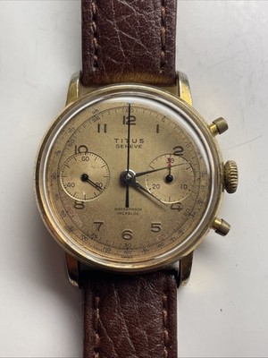 Titus Geneve Chronograph Swiss Handwinding 17J GP Landeron 48 36mm Mens