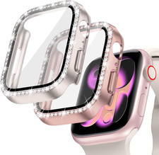 2-Pack Bling Case for Apple Watch Series 11/10 Screen Protector 42Mm, Women