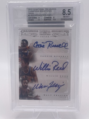 Panini 2012-13 National Treasures Champs Signatures Trios #3 BGS 8.5