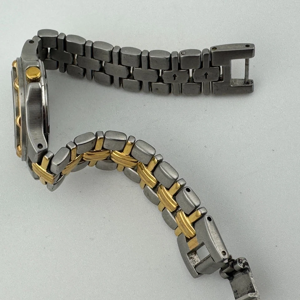 De Colección Geneve Reloj Suizo Cuarzo Mujer 50m Doble Tono Acero Analógico Nueva Batería 5.75" Foto 4 de 4