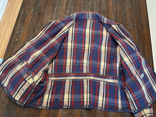 1940s Vintage WW2 Sportclad Plaid Cinch-Back Short Wool Jacket Antique Workwear - Picture 18 of 24