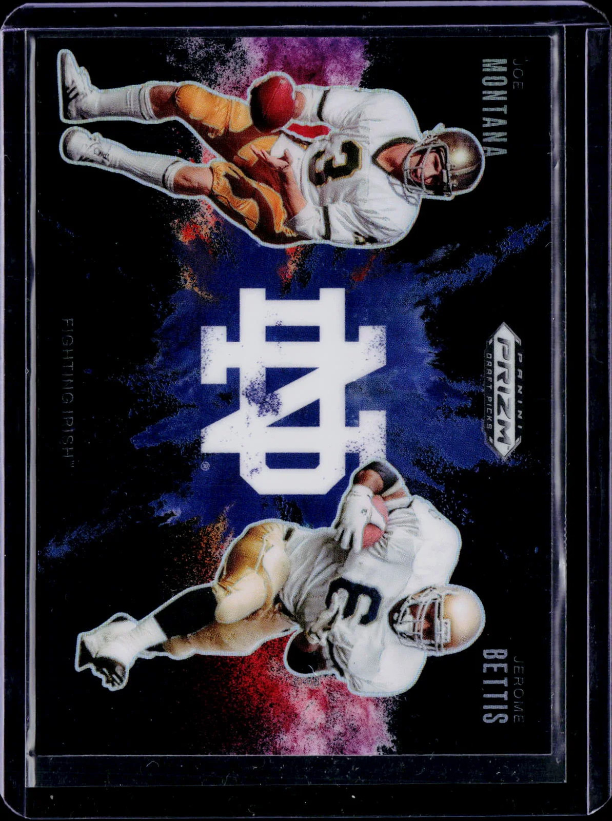 Jerome Bettis / Joe Montana #15 Football Cards 2025 Panini Prizm Draft Picks Color Blast Dual trading card — raw and PSA graded price guide